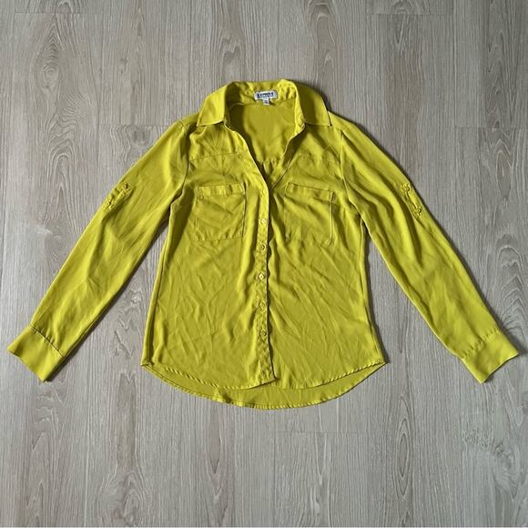 Express chiffon long sleeve button down blouse - Picture 1 of 7